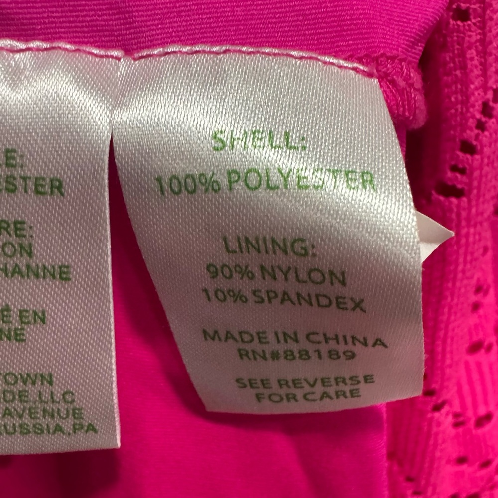 Lilly Pulitzer Cecelia Dress in Pink Tango Bungalow Blossom Lace Sz 8 - Picture 16 of 16